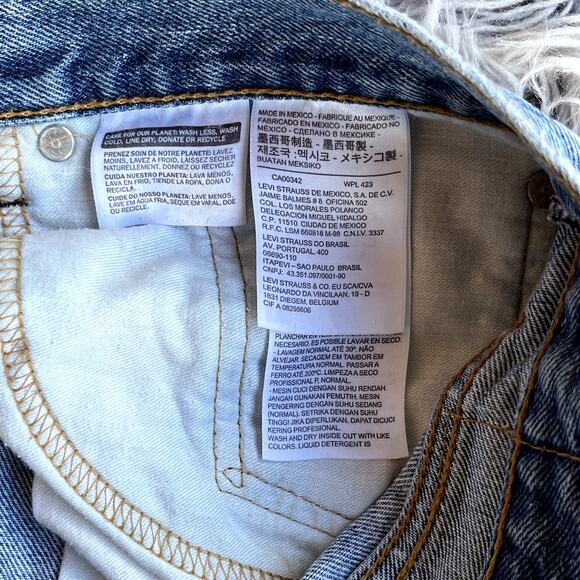 Levi's 505 Bootcut Straight Light Wash Denim Blue Jeans Mens 34 Short Cotton - Picture 8 of 10